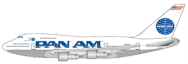 Boeing 747SP Pan Am "Clipper Young America 50th" N533PA Scale 1/400