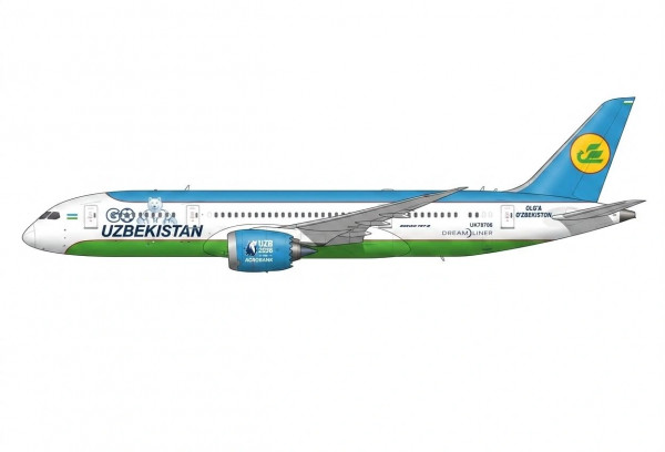 JC Wings Boeing 787-8 Uzbekistan "Go Uzbekistan" UK78706 1:400 Modellflugzeug