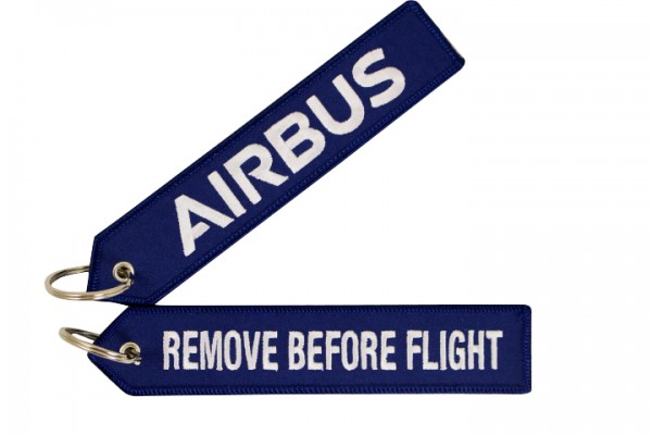 Schlüsselanhänger Remove Before Flight RBF Airbus blau