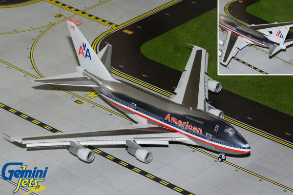 GeminiJets Boeing 747SP American "747 LuxuryLiner" Flaps Down N601AA 1:200 Modellflugzeug
