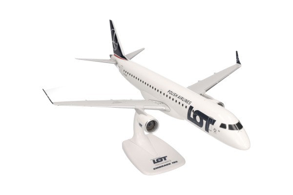 Herpa Snap-Fit Embraer 195 LOT Polish SP-LND 1:100 Modellflugzeug