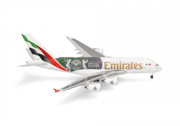 Herpa Wings Airbus A380-800 Emirates "Wimbledon Official Partner" A6-EOE 1:500 Modellflugzeug
