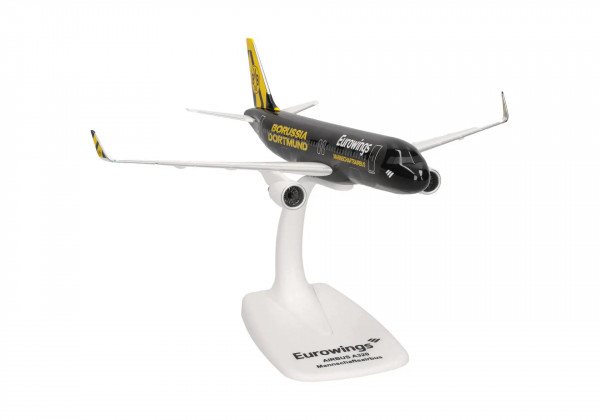 Herpa Snap-Fit Airbus A320-200 Eurowings "BVB Mannschaftsairbus 2025" D-AEWM 1:200 Modellflugzeug
