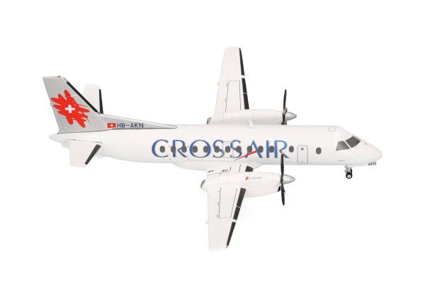 Herpa Wings Saab 340A Crossair last color scheme HB-AKN 1:200 Modellflugzeug