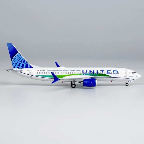 NG Model Boeing 737-MAX8 United "Connecting the world. Ensuring a better future." N77259 1:400 Modellflugzeug