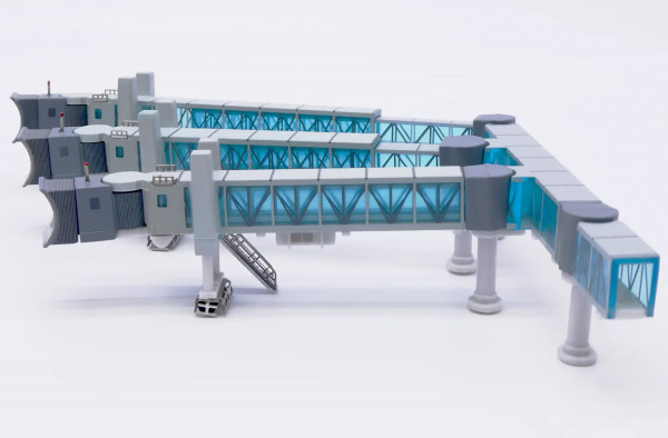 JC Wings Flughafen Fluggastbrücke Airbus A380 blau 1:400