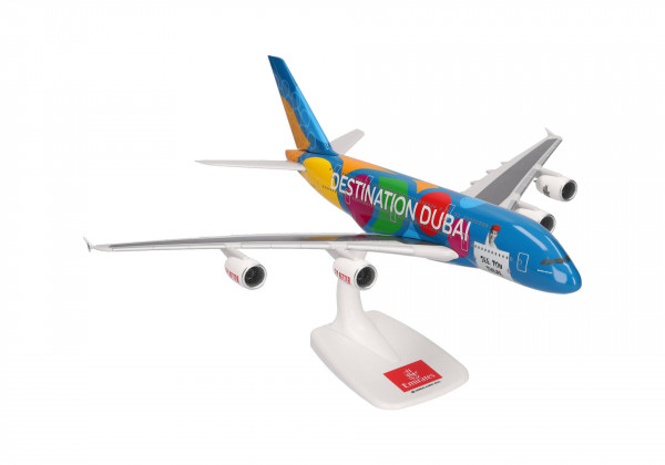 Herpa Snap-Fit Airbus A380-800 Emirates "Destination Dubai" A6-EEW 1:250 Modellflugzeug