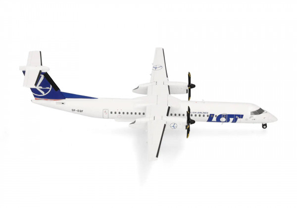 Herpa Wings Bombardier Dash 8-Q400 LOT Polish SP-EQF 1:200 Modellflugzeug
