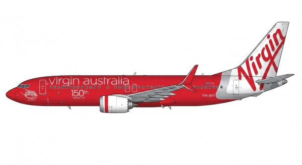 JC Wings Boeing 737-MAX8 Virgin Australia "150th Boeing 737" VH-8VI 1:400 Modellflugzeug