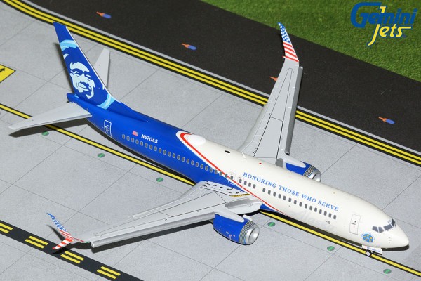 Boeing 737-800S Alaska Airlines "Honoring Those Who Serve" Flaps Down Version N570AS Scale 1/200