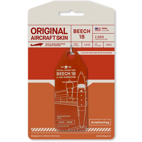 Aviationtag Beechcraft 18 C45H – N6NA Red #