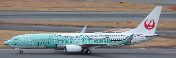 JC Wings Boeing 737-800 JTA Japan Transocean "Yui Jinbei Jet" JA07RK 1:400 Modellflugzeug