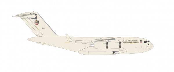 Herpa Wings Boeing C-17A Globemaster III United Arab Emirates "desert color scheme" 1228 1:500 Modellflugzeug