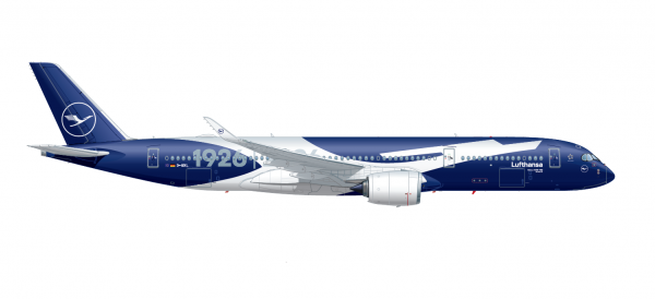GeminiJets Airbus A350-900 Lufthansa "100th Anniversary" 1:400 Modellflugzeug