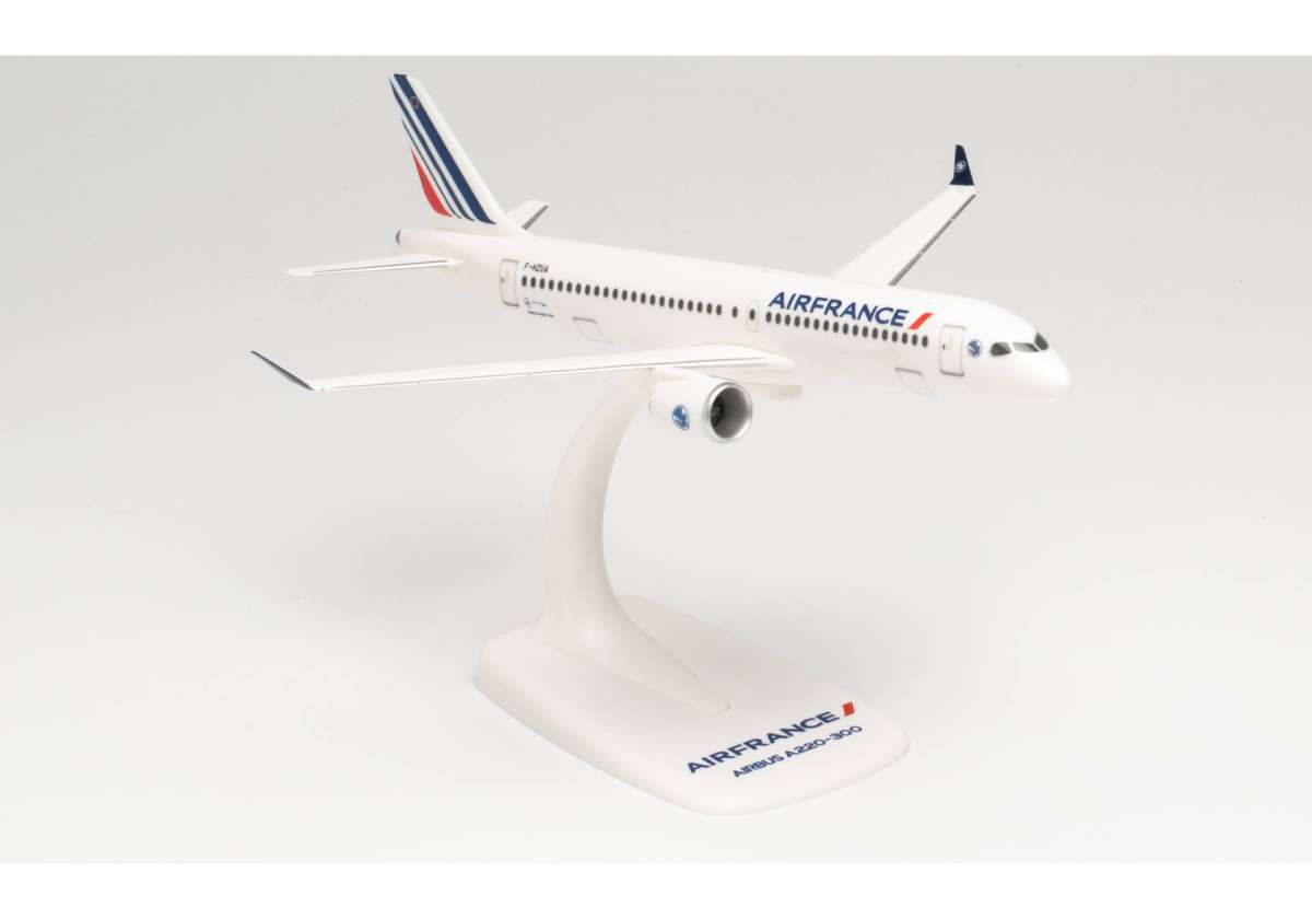Herpa Maquette Avion Air France Airbus A220-300 – 1/200 – Snap-fit Sans Colle – Support Inclus – Collection
