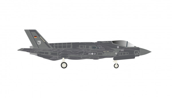 Herpa Wings Lockheed Martin F-35 Lightning II Luftwaffe Taktisches Ausbildungskommando USA Ebbing ANG 35+01 1:200 Modellflugzeug