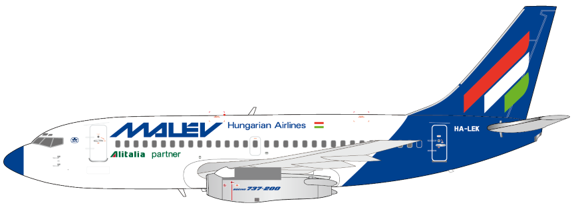 Boeing 737-200 Malev Hungarian Airlines HA-LEK Scale 1/200