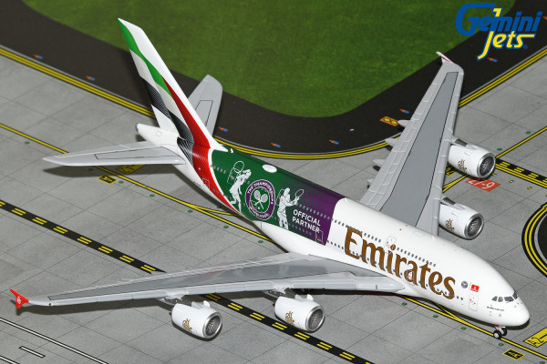 GeminiJets Airbus A380-800 Emirates "Wimbledon" A6-EOE 1:400 Modellflugzeug