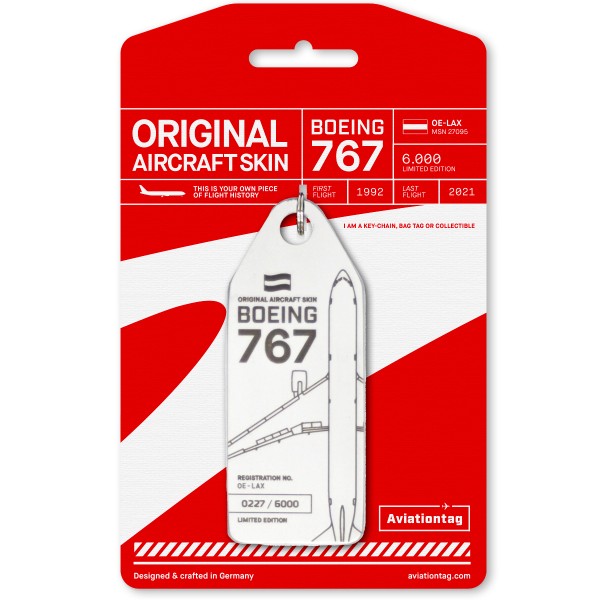 Aviationtag Boeing 767 OE-LAX white (Austrian Airlines) #