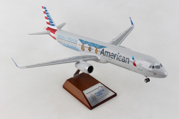 SkyMarks Airbus A321-200 American "Medal of Honor" N167AN 1:100 Modellflugzeug