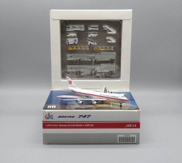 JC Wings Boeing 747-100 House Color with GSE Set JA8114 1:400 Modellflugzeug
