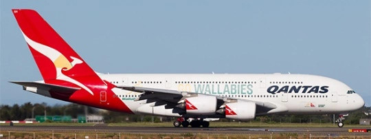 JC Wings Airbus A380-800 Qantas "Go Wallabies" VH-OQH 1:200 Modellflugzeug