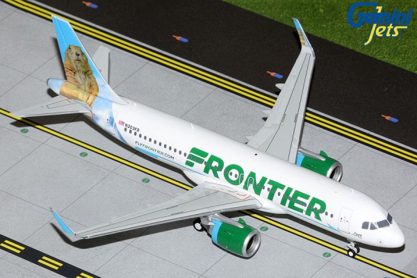 Airbus A320neo Frontier Airlines "Poppy the Prairie Dog" N303FR Scale 1/200