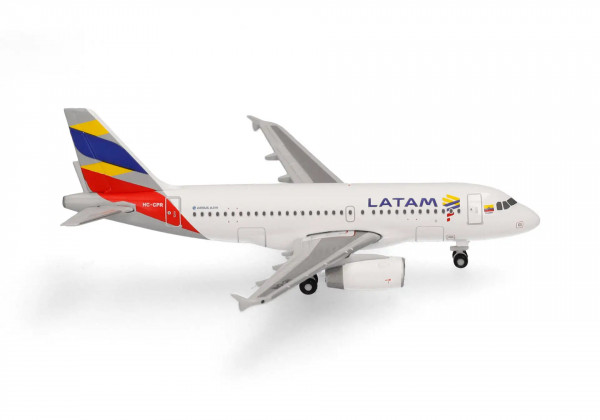 Herpa Wings Airbus A319-100 LATAM "Ecuador Flag" HC-CPR 1:500 Modellflugzeug