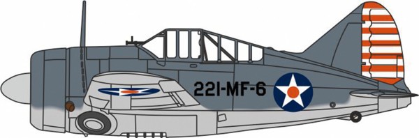 Herpa Wings Brewster F2A Buffalo U.S. Marine Corp VMF-221 221-MF-6 1:72 Modellflugzeug