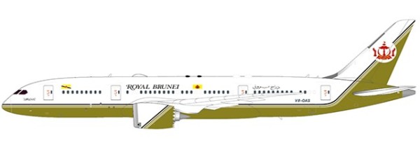 Boeing 787-8(BBJ) Brunei Sultan's Flight Flaps Down Version V8-OAS Scale 1/400
