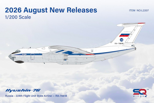 SQ Wings Ilyushin IL-76 Russia 224th Flight Unit State Airline RA-78818 1:200 Modellflugzeug