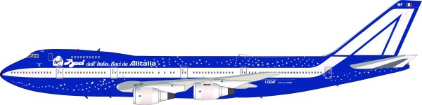 Boeing 747-243BM Alitalia "BACI" I-DEMF Scale 1/200 with Stand