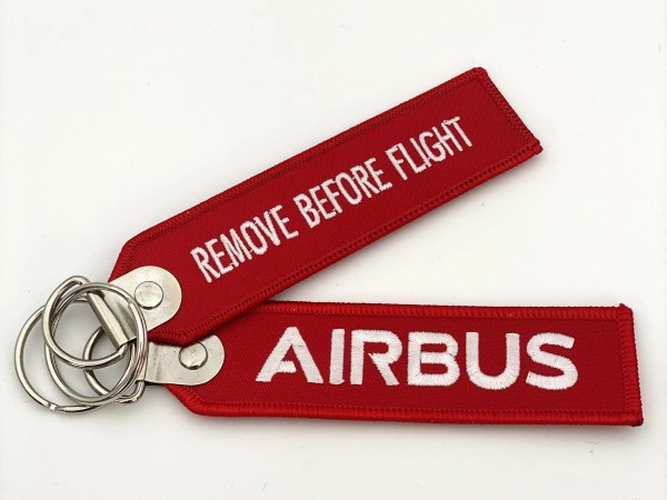 Schlüsselanhänger Remove Before Flight RBF Airbus rot