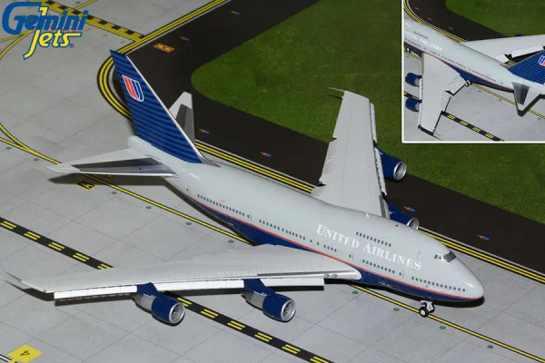 GeminiJets Boeing 747SP United "Battleship" Flaps Down N145UA 1:200 Modellflugzeug