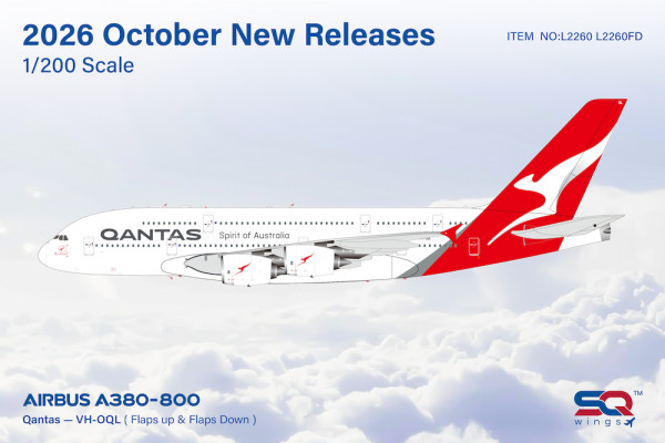 SQ Wings Airbus A380-800 Qantas VH-OQL 1:200 Modellflugzeug