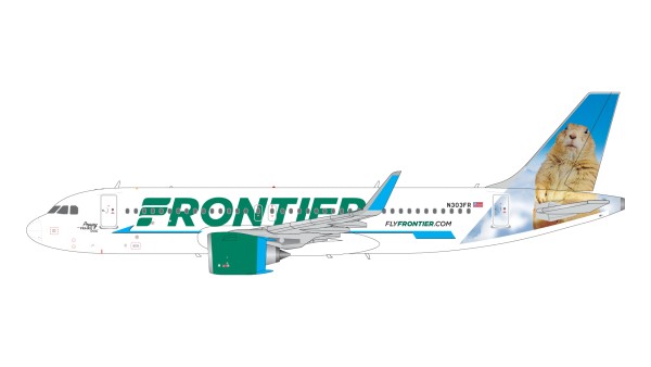 Airbus A320neo Frontier Airlines "Poppy the Prairie Dog" N303FR Scale 1/200