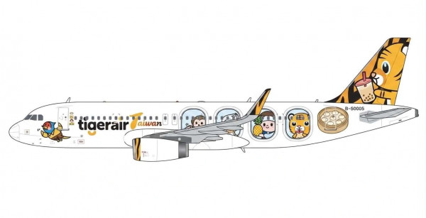 JC Wings Airbus A320-200 Tigerair "Okayama Momotaro" B-50005 1:400 Modellflugzeug