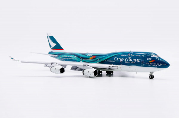 JC Wings Boeing 747-400 Cathay Pacific "Asia's World City" Flaps Down B-HOY 1:400 Modellflugzeug