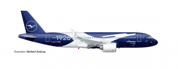 Herpa Wings Airbus A320neo Lufthansa "100th Anniversary" D-AING 1:500 Modellflugzeug
