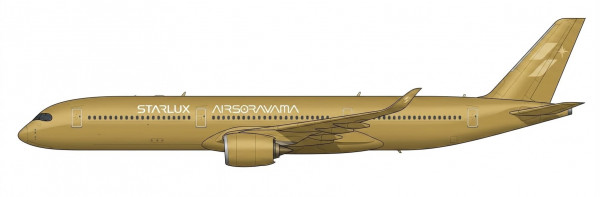JC Wings Airbus A350-1000 Starlux "Airsorayama Gold" B-58554 1:200 Modellflugzeug