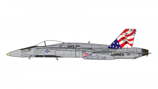 GeminiJets McDonnell Douglas F/A-18C Hornet U.S. Marine Corp VMFA-312 165214 1:72 Modellflugzeug