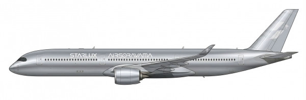 JC Wings Airbus A350-1000 Starlux "Airsorayama Silver" B-58553 1:400 Modellflugzeug