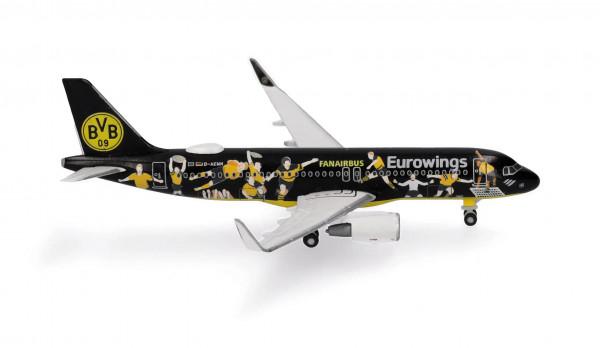 Herpa Wings Airbus A320-200 Eurowings "BVB Fanairbus" D-AEWM 1:500 Modellflugzeug