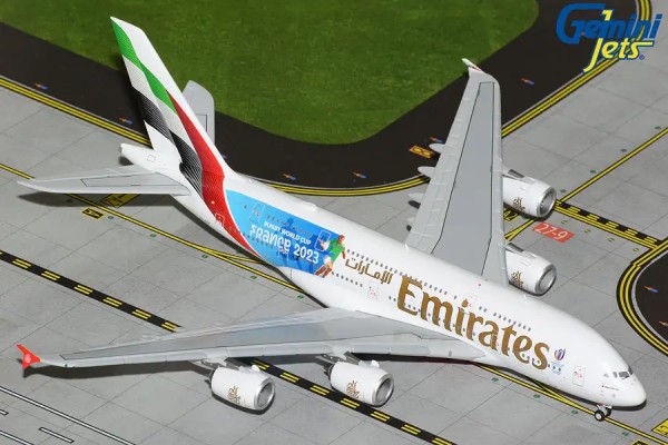Gemini Airbus A380-800 Emirates "Rugby World Cup 2023" A6-EOE 1:400 Modellflugzeug