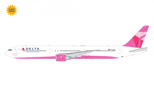 GeminiJets Boeing 767-400ER Delta "breast cancer" Flaps Down N845MH 1:200 Modellflugzeug
