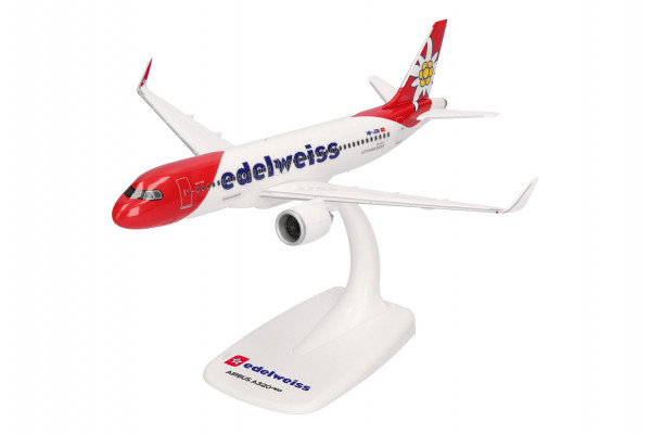 Herpa Snap-Fit Airbus A320neo Edelweiss HB-JDB 1:200 Modellflugzeug