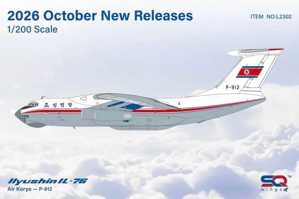 SQ Wings Ilyushin IL-76 Air Koryo P-912 1:200 Modellflugzeug