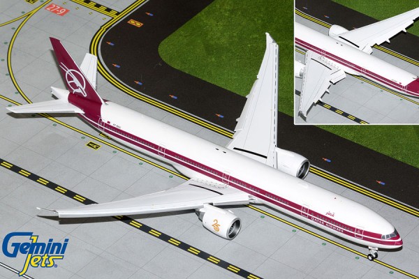 Boeing 777-300ER Qatar Airways "25th Anniversary retro livery" Flaps Down Version A7-BAC Scale 1/200