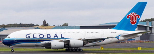 SQ Wings Airbus A380-800 Global Airlines Flaps Down 9H-GLOBL 1:200 Modellflugzeug