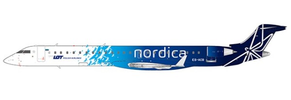 Bombardier CRJ-900 LOT Polish Airlines "Nordica Livery" ES-ACB Scale 1/200